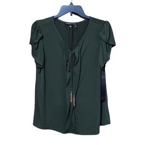 Always Indigo Women Fashion Top, Chain Tassel Design, Forest Green, Large NWT